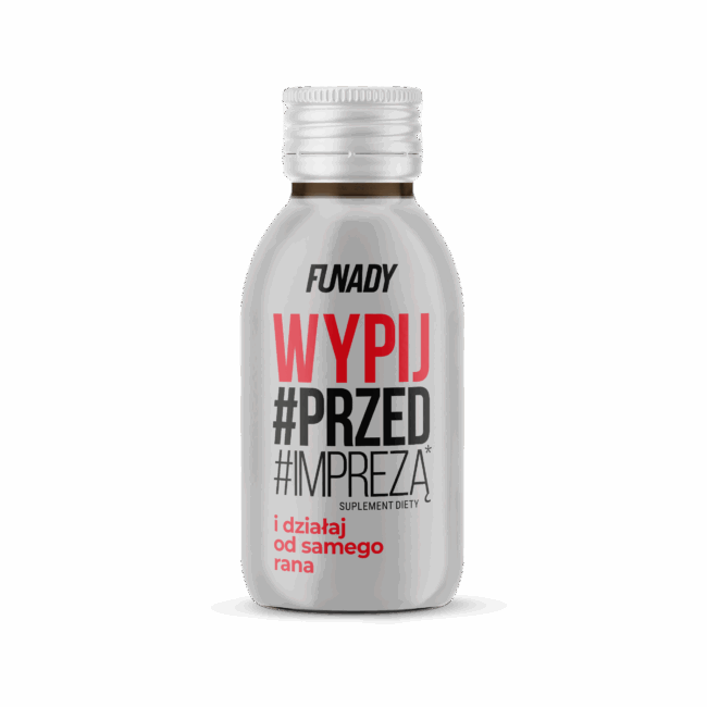 Butelka Funady Wypij #Przed #Imprezą – shot przed imprezą wspierający wątrobę