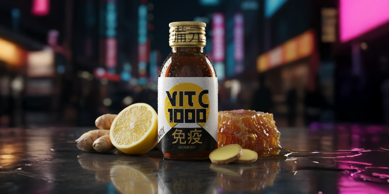 Funady VIT C 1000 – naturalny shot na odporność z witaminą C, cynkiem, selenem, mleczkiem pszczelim i imbirem